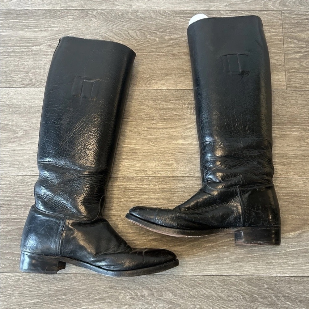 VTG Black Leather BEEL’INE Riding Boots Mello Flex XL Beeline Prime 10-11 Iron